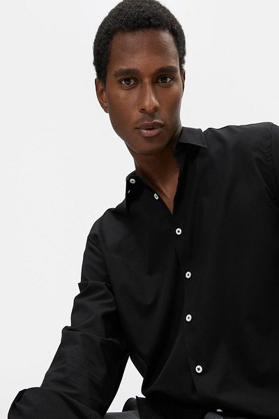 Koton Men's Black Shirt 4WAM60217HW