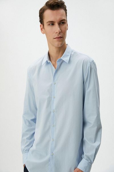 Koton Light Blue Men's Shirt 4WAM60217HW