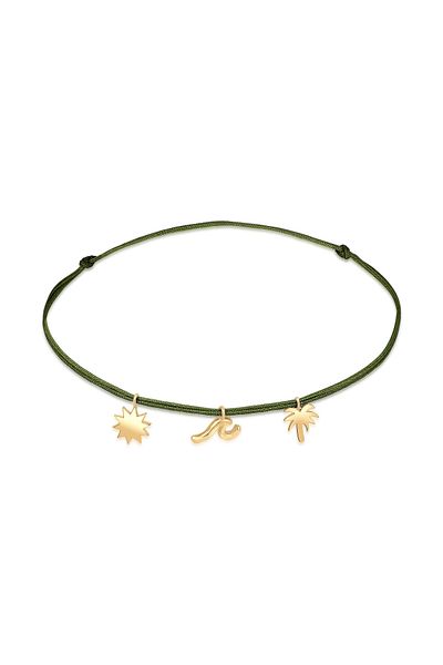 ELLI Fußschmuck Palme Beach Boho Strand Nylon Bändchen 925 Silber