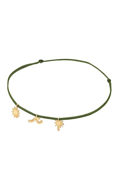 ELLI Fußschmuck Palme Beach Boho Strand Nylon Bändchen 925 Silber