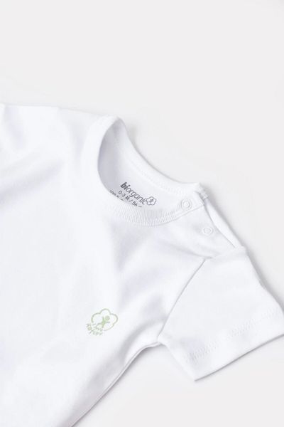 Biorganic White Short Sleeve Baby Organic Body - Gots Certified