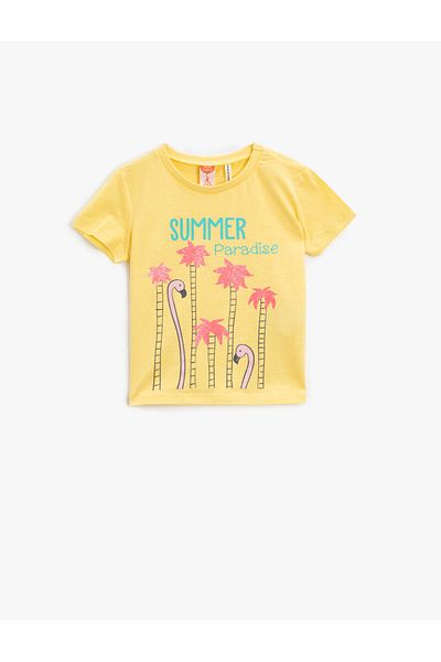 Koton Girl's Yellow T-Shirt