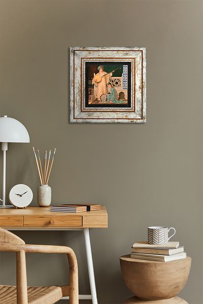 Pinecone Două fete muziciani Pictură pe perete de piatră Pictură pe perete înrămată Decor de perete