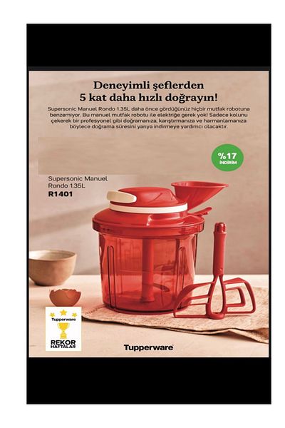 Tupperware SUPERSONIC HAND RONDOS 1,35 L