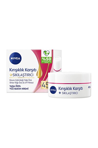 NIVEA Kırışıklık Karşıtı + Sıkılaştırıcı Krem 45+ Yaş 50ml