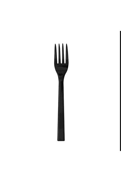 PartAntalya Disposable Fork Black Color 25 Pieces