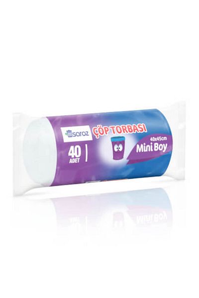 Saroz ( 2 PCS ) Saroz Garbage Bag Mini Size 40 Pieces 40*45 Cm