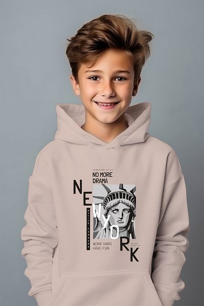 ADABEBEK Ειδικό σχέδιο New York Printed Style Φούτερ Relaxed Cut Oversize
