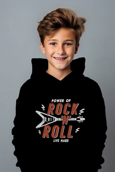 ADABEBEK Големият суичър с удобна кройка в стил Rock'N Roll