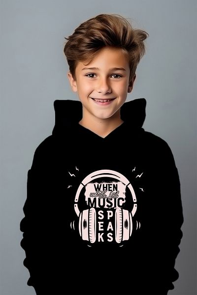 ADABEBEK When Music Style Удобна кройка Oversize суичър