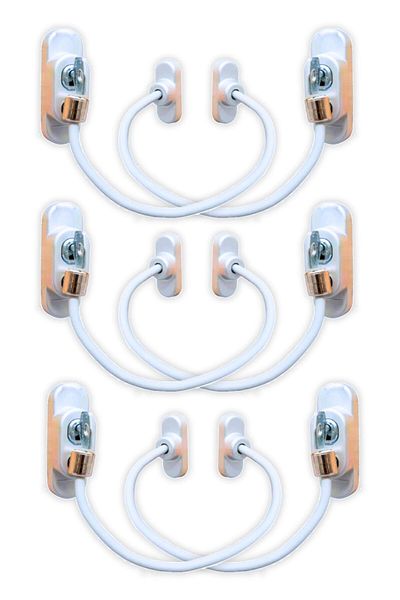 Viselia Keyed Steel Rope Window Child Lock Child Safety Lock 6 Pieces White