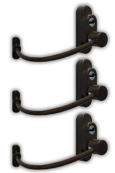 Viselia Keyed Steel Rope Window Child Lock Child Safety Lock 3 Pieces Dark Brown
