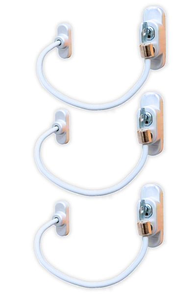 Viselia Keyed Steel Rope Window Child Lock Child Safety Lock 3 Pieces White