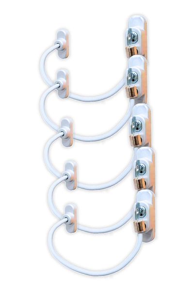 Viselia Keyed Steel Rope Window Child Lock Child Safety Lock 5 Pieces White