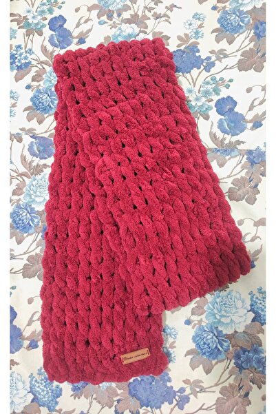 BODUR EMBROIDERY Scarf Puffy 100% Hand Knitted 200 * 22 Cm CHICK