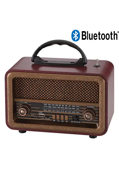 SFL Product Bluetooth Nostaljik Ahşap Radyo Mp3/USB/Bluetooth/Fm/Am Nostaljik...