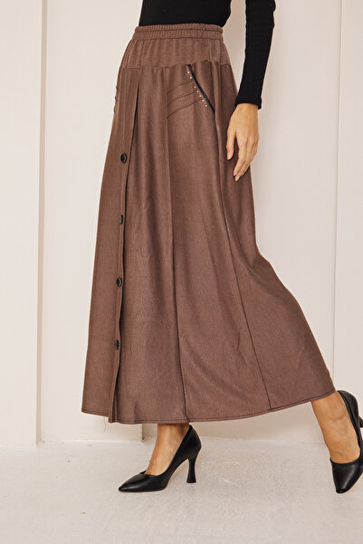 comstar Thick Button Detailed Winter Long Ecrin Skirt, Long Skirt, Hijab Skirt, Winter Skirt, Skirt