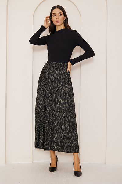 comstar Dark Patterned Seasonal Long Skirt, Long Skirt, Hijab Skirt, Seasonal Skirt, Skirt