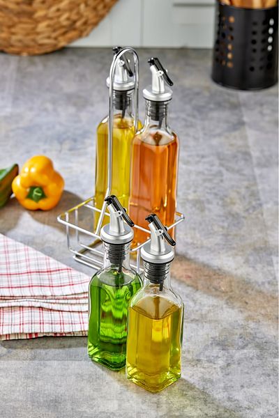 Cooker 5 Piece Oil Pot with Stand, Sauce Bowl and Spice Bowl Set