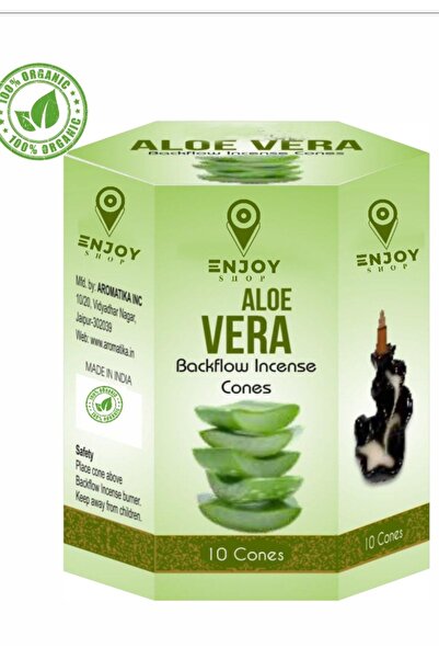 ENJOY SHOP Aloe Vera Kokulu Geri Akışlı Tütsü Konikleri 10 Adet Backflow