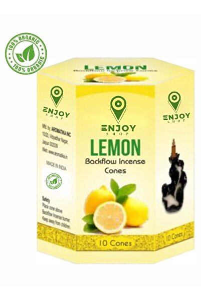 ENJOY SHOP Limon/ Lemon Kokulu Geri Akışlı Tütsü Konikleri 10 Adet / Pieces B...