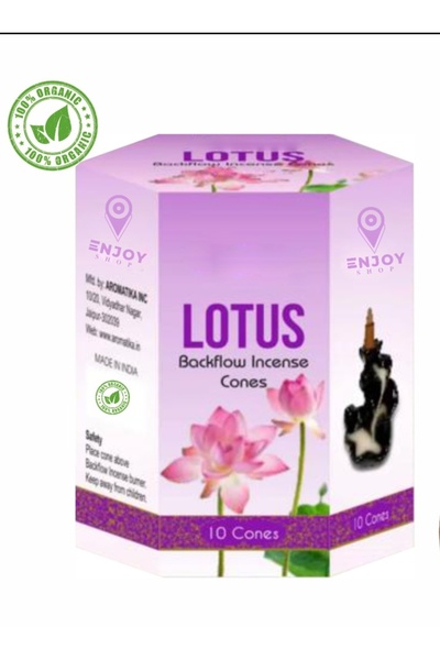 ENJOY SHOP Lotus  Lotto Çiçeği Kokulu Geri Akış Tütsü Konikleri Backflow 10 A...