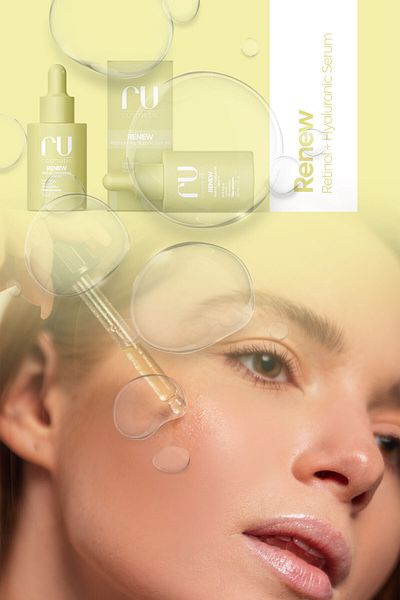 ru cosmetic Retinol Serum - Hyaluronic Acid and Ceramide Skin Care 30 ml