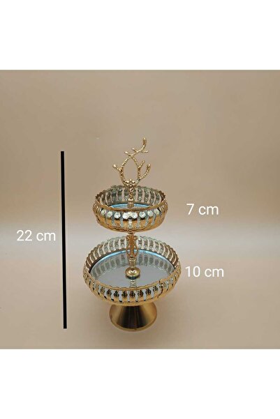 HİLALKRİSTAL GOLD İKİ KATLI MİNİ LOKUMLUK ÇEREZLİK