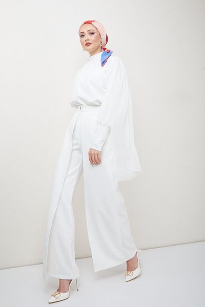 THE RAREBELL Chiffon Cloak Hijab Crop tunic set