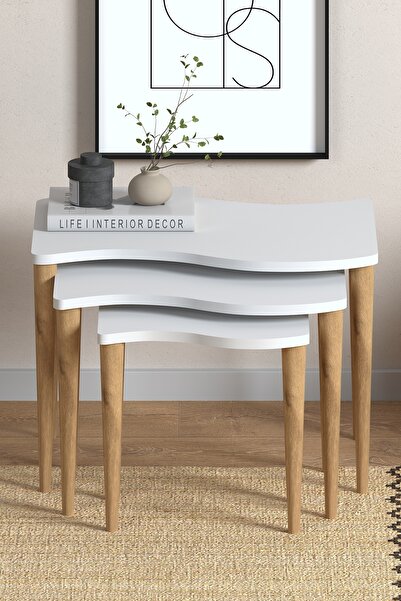 Monte Sehpa Gofrato 3'lü Zigon Sehpa