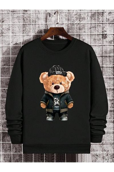 Pisa Art PIAZZA ART BEAR IMPRIMAT 2 fire SHARDON Unisex crewgate hanorac oversize0,,