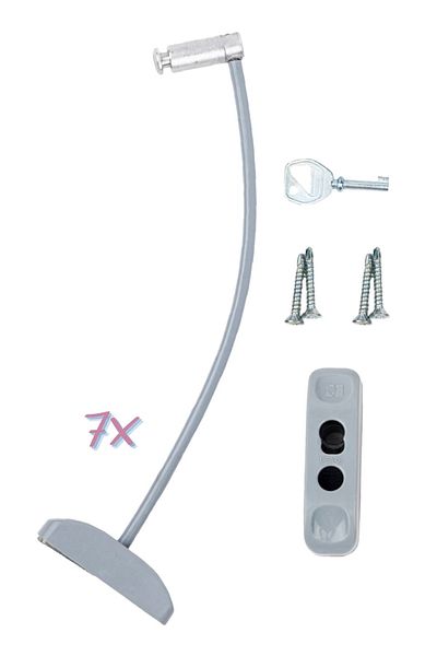 Pandogo Window Lock 7 Pieces Gray Door and Window Safety Apparatus Safety Product Lock