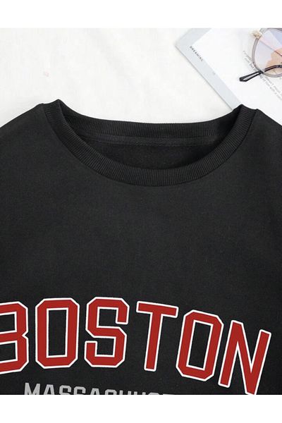 Pisa Art PIZAZĂ ART BOSTON IMPRIMAT 2 fire SHARDON Unisex decolteu crew Sweat oversize0,,