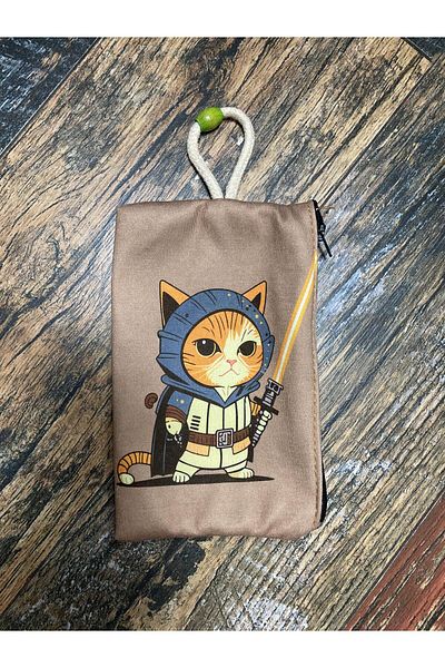 Street Bag Несесер за моливи, чанта, платнена чанта с щампа на котка Jeday, чанта за гримове