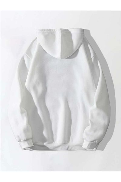 Pisa Art PİSA ART Hanorac oversize unisex cu glugă cu imprimeu PANDA ALB PİSA ART