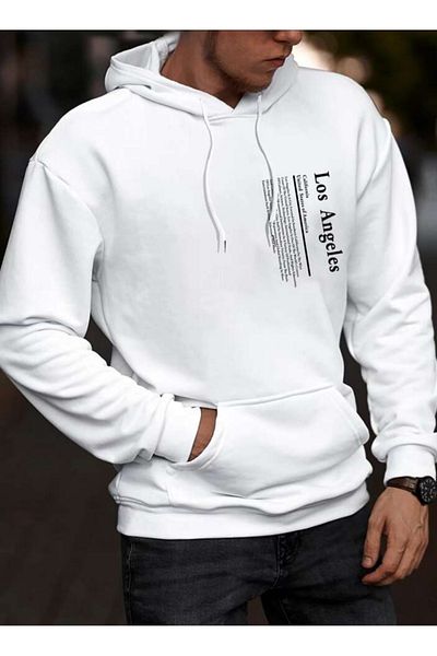 Pisa Art Hanorac oversize cu glugă, unisex, cu imprimeu alb, PİSA ART