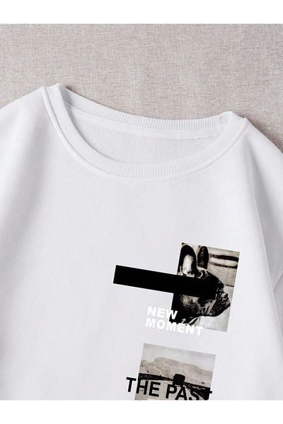 Pisa Art PİSA ART THE PAST IMPRIMAT 2 fire SHARDON Unisex crewgate hanorac supradimensionat0,,