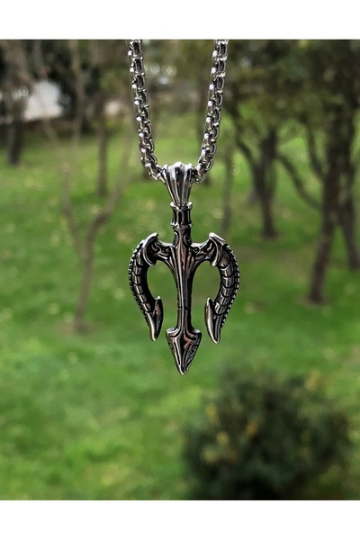 Viking قلادة صغيرة من الفولاذ المقاوم للصدأ والتشويه بتصميم شخصيات نورديك وتصميم تنين 316L - حجم صغير