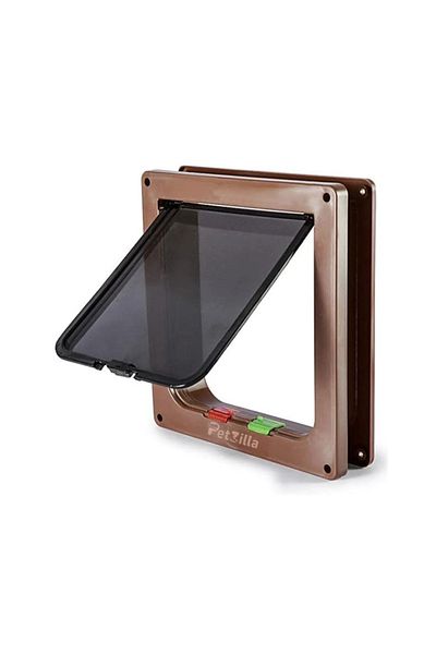 PetZilla Nova Cat - Dog Door 4-Way Brown