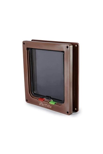 PetZilla Nova Cat - Dog Door 4-Way Brown
