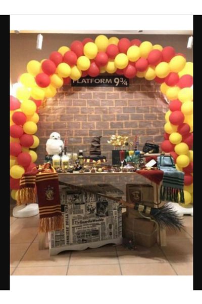 PartAntalya Yellow Red Chain Balloon Set 100 Pieces