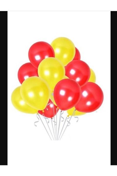 PartAntalya Yellow-Red Balloon set [10 Pieces Yellow 10 Pieces Red]