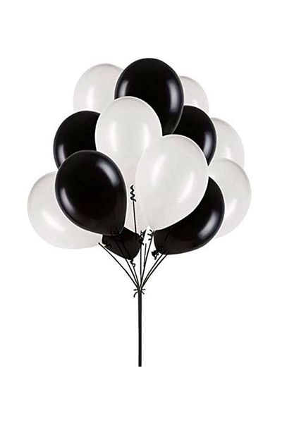 PartAntalya Black-White Balloon set [10 Pieces Black 10 Pieces White ]