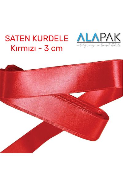 Alapak Κόκκινη Σατέν Κορδέλα 3cm Κόκκινη Κορδέλα Πλάτους 10 Μέτρων