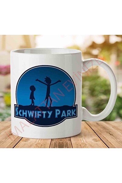 ART HEDİYE 1-1923 Schwifty Park Jurrassic Park R and M Two Sided Printed Mug