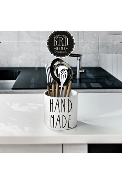 KRD Home 10 cm Loza Ceramic Spoon Holder