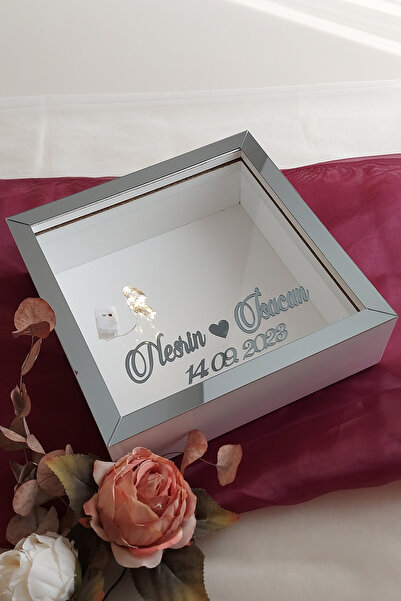 Verda Çerçeve إطار الذاكرة العميق LED باللون الأبيض المدخن مقاس 25 × 25 سم - ...