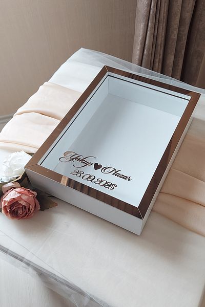Verda Çerçeve 25x35 Cm Alb-bronz fără LED Deep Rose Design Frame! Cadru de memorie Rose Box! Nume și dată