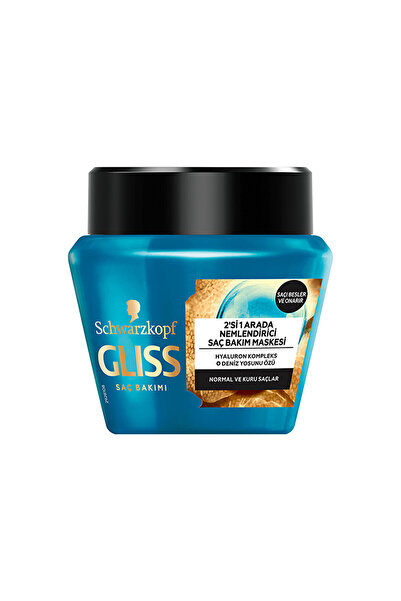 Gliss Aqua Revive 2-Piece Moisturizing Set - 300 ml Mask with Hyaluron and Se...