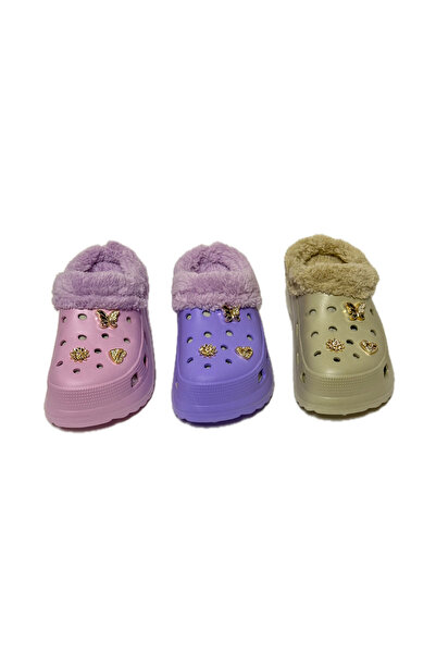 AkınalBella Akına Bella Tüylü Kadın Crocs Terlik